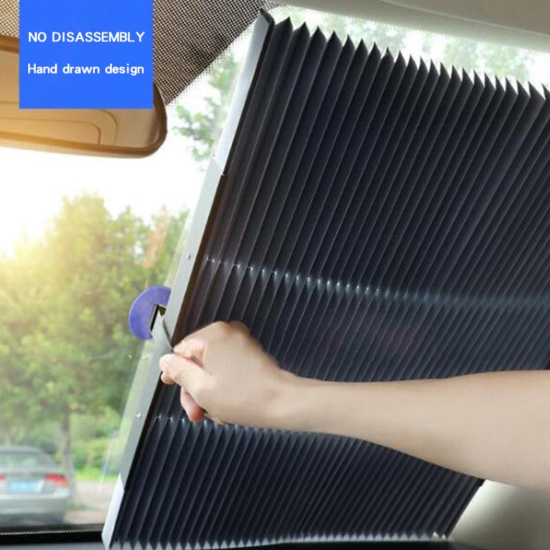 

Automatic Retractable Sunshade Sun Protection Front Windscreen Car Wind Summer Automobile Shade