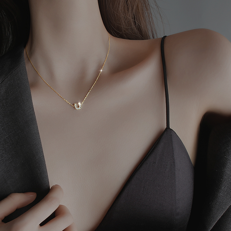 U letter necklace light luxury niche design feeling new chain necklace female xia clavicle-image-709575482