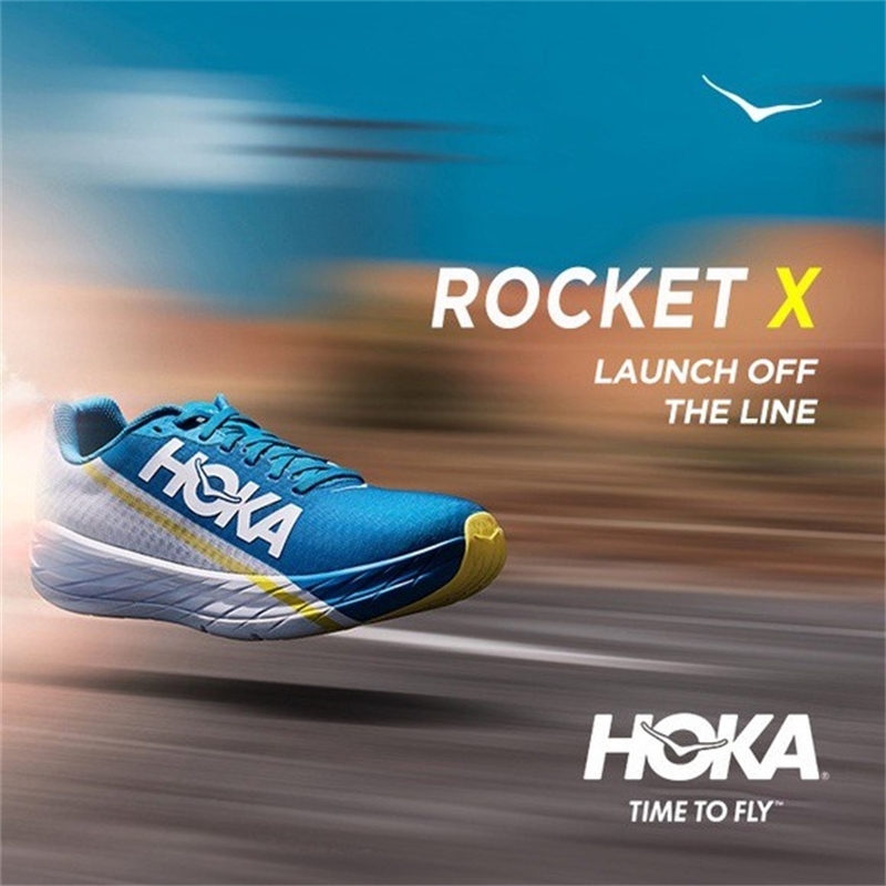 

Hoka One Men's and Women's Rocket x Carbon Plate Racing Road Running Shoes Breathable Sports, Red