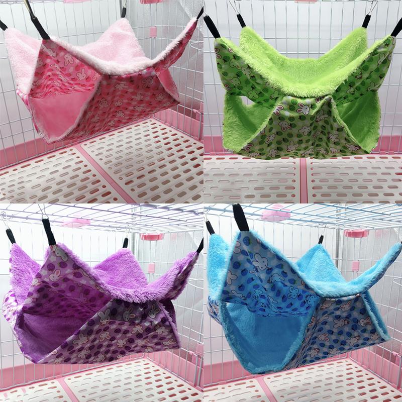 

Kennels & Pens Cotton Pet Hammock Double Layer Soft Winter Warm Cat Squirrel Hanging Nest Sleeping Bag Small Pets Supplies