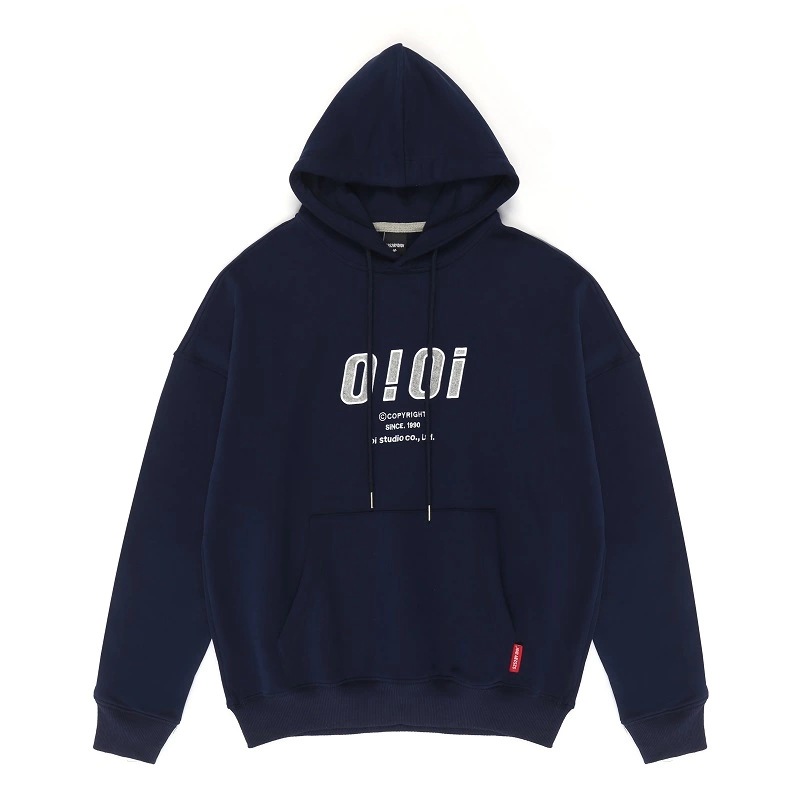 

Outdoor Hoodies OIOI plus velvet hooded pullover sweater for men and women couples autumn hoodies loose embroidery, Blue