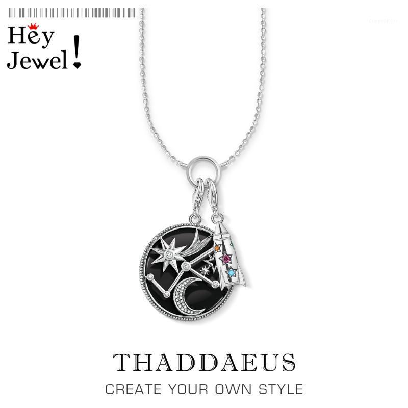 

Charm Necklace Astro Disc & Rockets,2021 Winter Fashion Jewelry Europe 925 Sterling Silver Bijoux Trendy Gift For Women Girls Chains