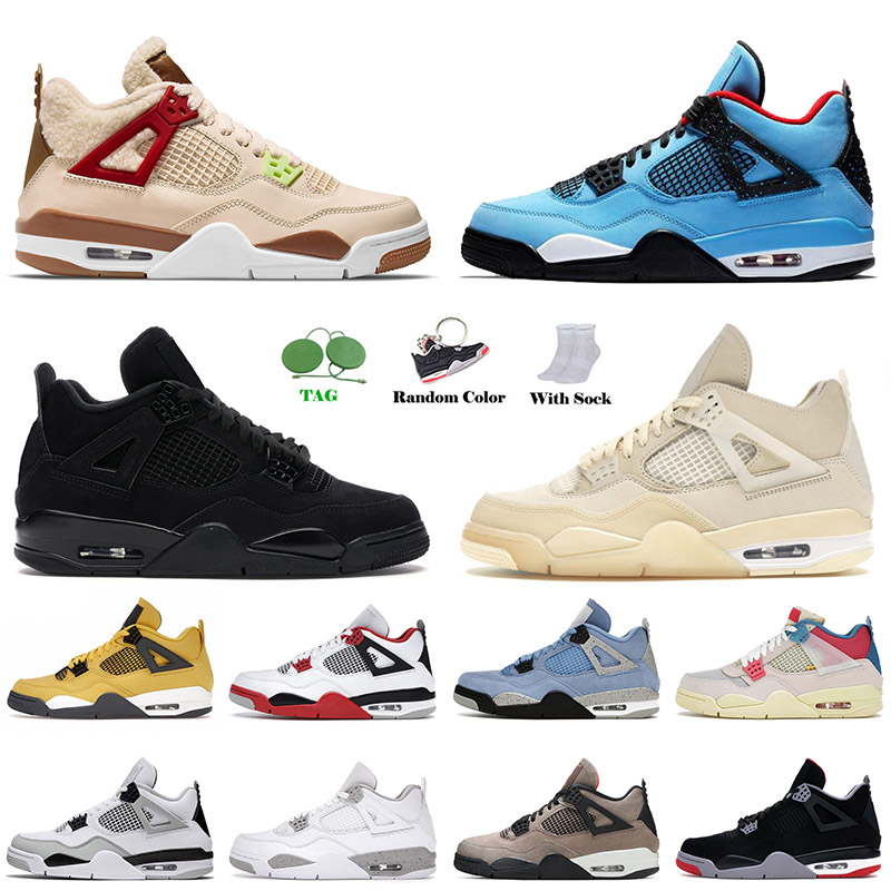 

With Box 2021 New Quality Basketball Shoes 4 4s IV Black Cat Sail Cactus Jack X Jumpman Shimmer Taupe Haze Bred Mens Women Trainers Sneakers Size 13, C51 military blue 40-47