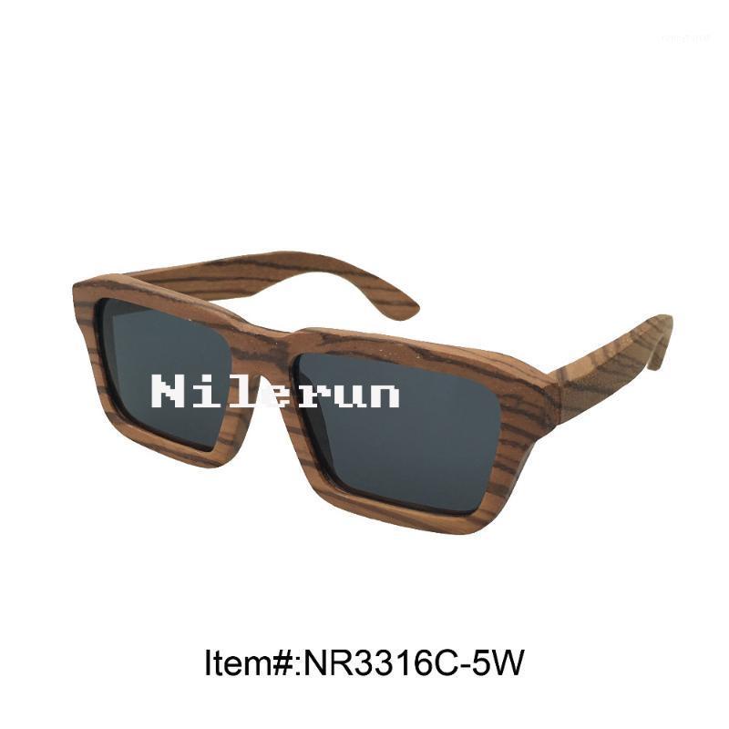 

Sunglasses Classic Square Frame Zebra Wood