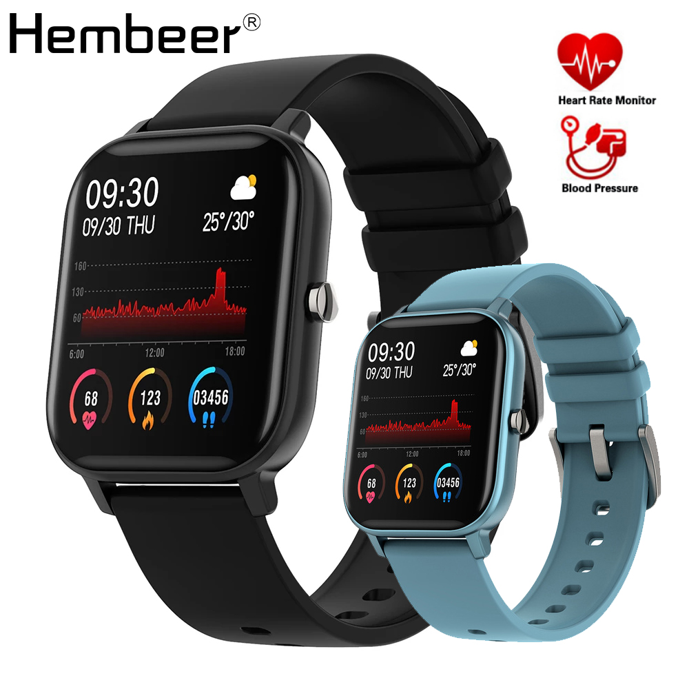 

Hembeer P8 1.4 inch Smart Watch Men Full Touch Fitness Tracker Blood Pressure Smart Clock Women GTS Smartwatch for Xiaomi iphoneg, Black