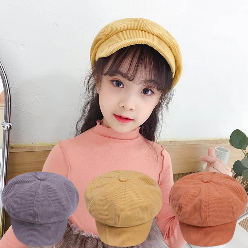 

Berets Kids Girls Boys Octagonal Cap Sboy Cabbie Peaked Beret Baker Visor Hat Flat Hats For Winter Autumn Children