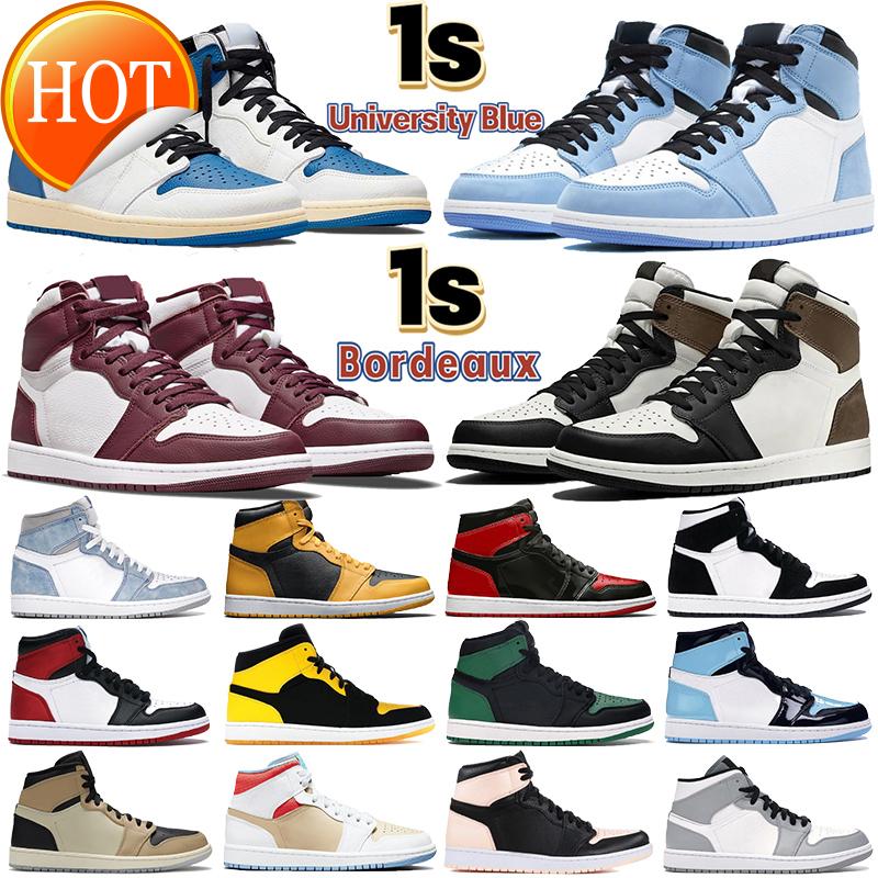 

2022 Mens 1 High Basketball Shoes 1s Bordeaux University Blue Dark Mocha Bred Shadow Unc Twist Seafoam Men Women Sneakers Trainers g, Customize