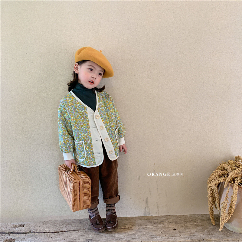 

MILANCEl 2020 winter new kids clothes floral girls coat Korean style jacket for girls single breast kids outerwear 0927 179 Z2, Yellow