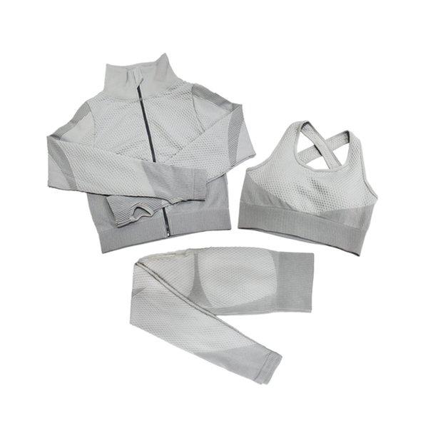 

shaping Leggings Fitness Suits Yoga Women Outfits 3pcs Sets Long Sleeve Shirt+sport Bra+seamless Workout Running Clothing Gym Wear,lf051 05, As shown in illustration