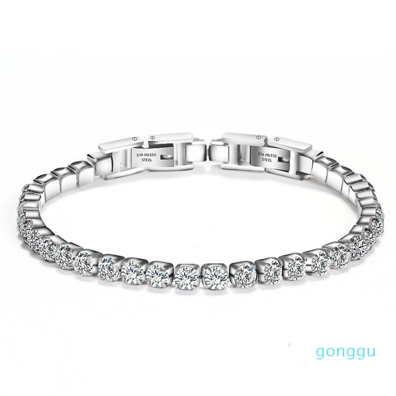 

luxury-Tennis Bracelets Jewelry 2019 New Fashion High Quality Zircon Women Bracelets Wholesale Brief Stainless Steel Women Bracelets Jewelry