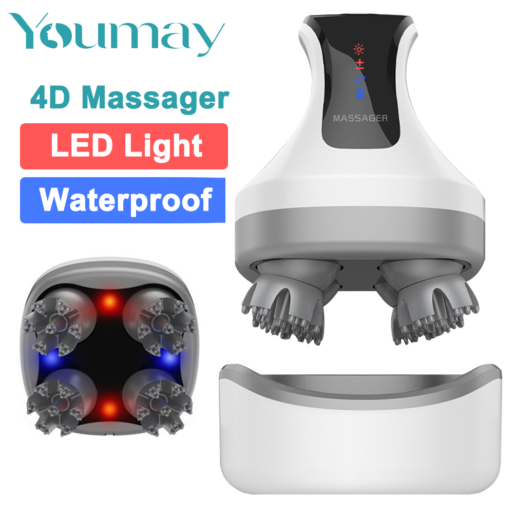 

Youmay 4D Electric Head Massager Wireless Scalp Massage IPX7 Waterproof Promote Hair Growth Body Deep Tissue Kneading Massage