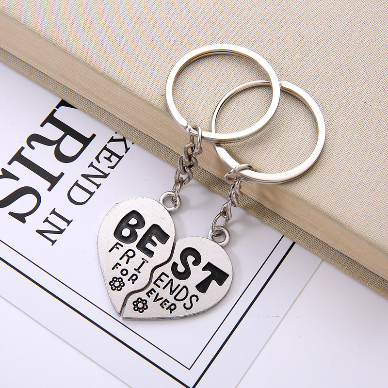 

Wholesale Creat Forever Good Friendly Cute Alloy Heart Man Women Keychain Couple Keyring Gift Jewelry