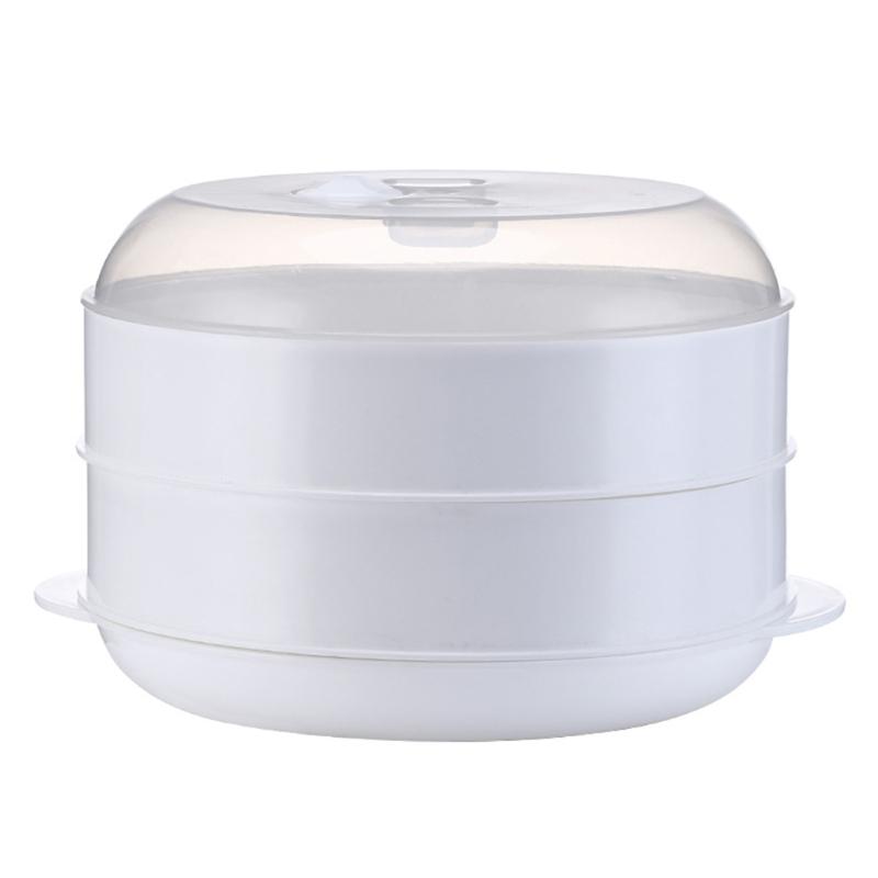 

Dinnerware Sets Round Single/Double Tier Steamer Box With Lid For Microwave Oven Kitchen Veggies Fish Cookware Environmental HX5B