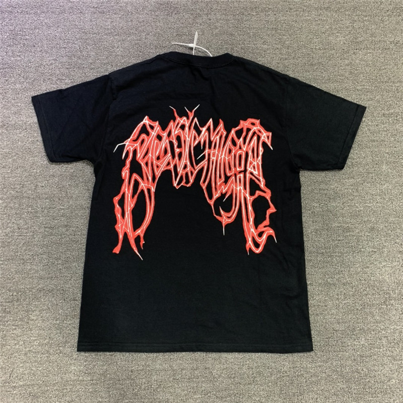 

Foaming Printing Red Black T-shirts Men Women T shirts Tee Tops, White;black