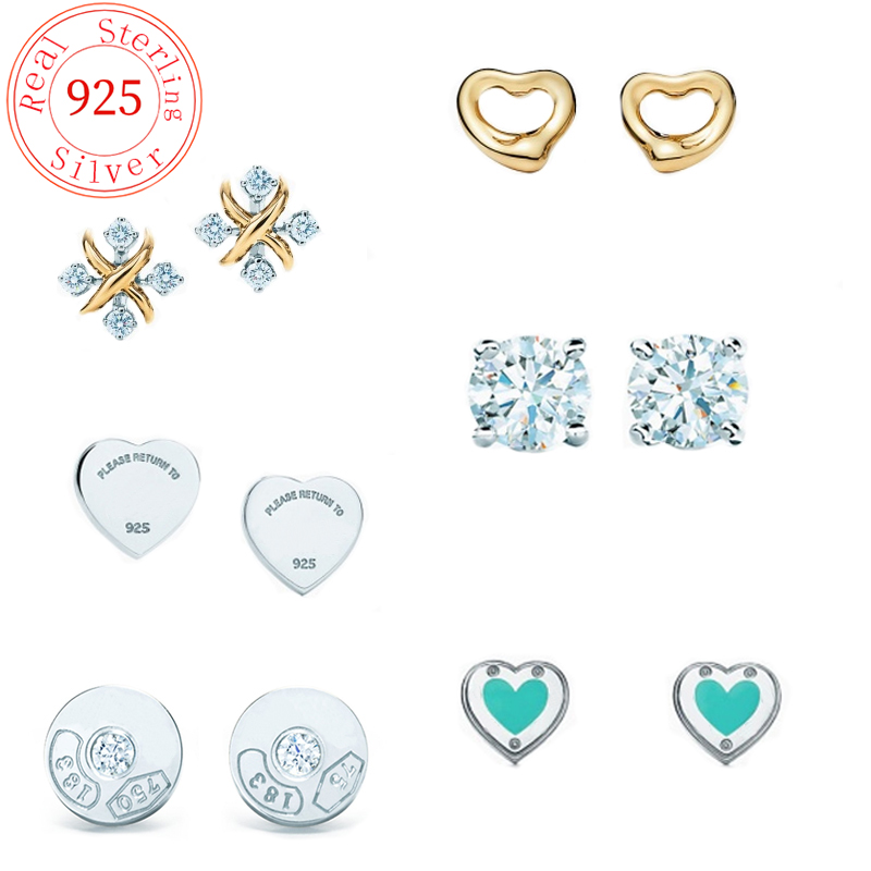 925 Sterling Silver studs Earring Women's Earrings Original Fashion Luxury Brand Jewelry Festival Commemorative Gift Ttiff Earrings With Box-image-747752929