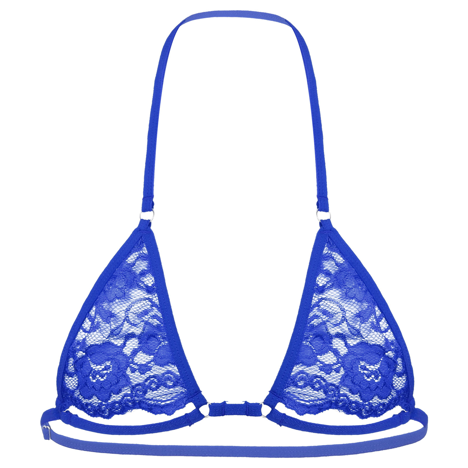

Mens Erotic Lingerie Sissy Bra Lace Halter Neck Hollow Out Adjustable Spaghetti Straps Wire-free Unlined Gay Male Mini Bra Top