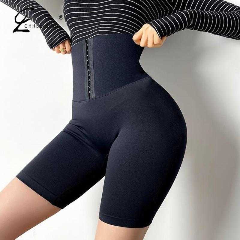 

CHRLEISURE High Waist Short Leggings Women Solid Fitness Pants Casual Leggings Sports Skinny Leggins 210708, Black