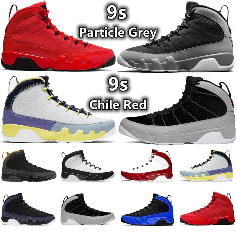 

Jumpman 9 OG 9s men Basketball Shoes Sneakers Particle Grey Chile Gym Red Motorboat Black White UNC Racer Photo University Gold Blue JBC mens trainers Sports Shoe, Pay for box