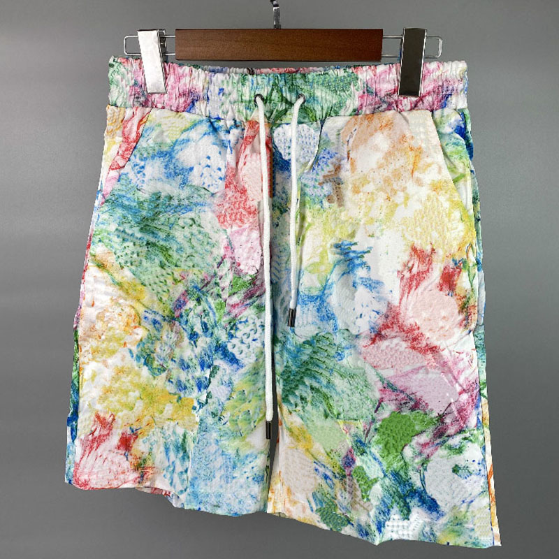 

Summer Outdoor Breathable Men Swimwear Simple Fashion Colorful Letter Printed Trunks Classic Style Elastic Waist Male Shorts