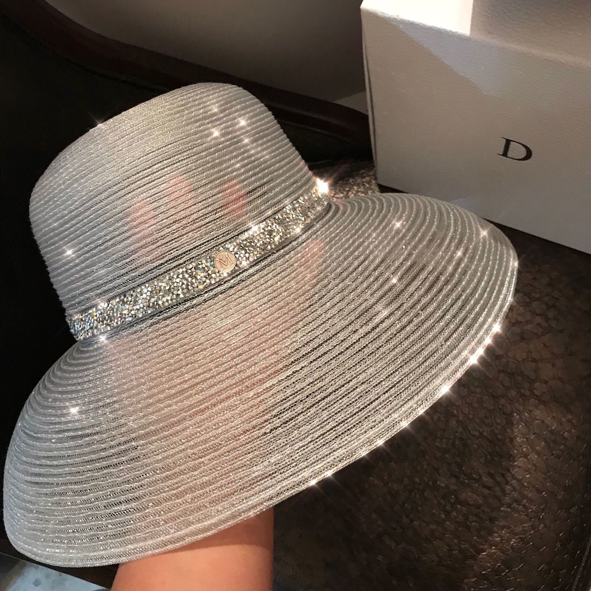 

Summer Hats For Beach Women Transparent Hats For Women Visors Hat Wide Brim Hat Caps UV UPF50 Travel Foldableg, Silvery white