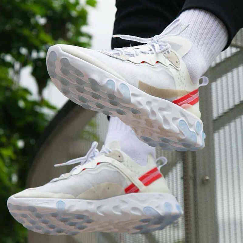 

2020 react element 87 55 running shoes for mens womens Pack White Sneakers Brand Men Women Trainer Men Women Designer Running Shoes Zapatos