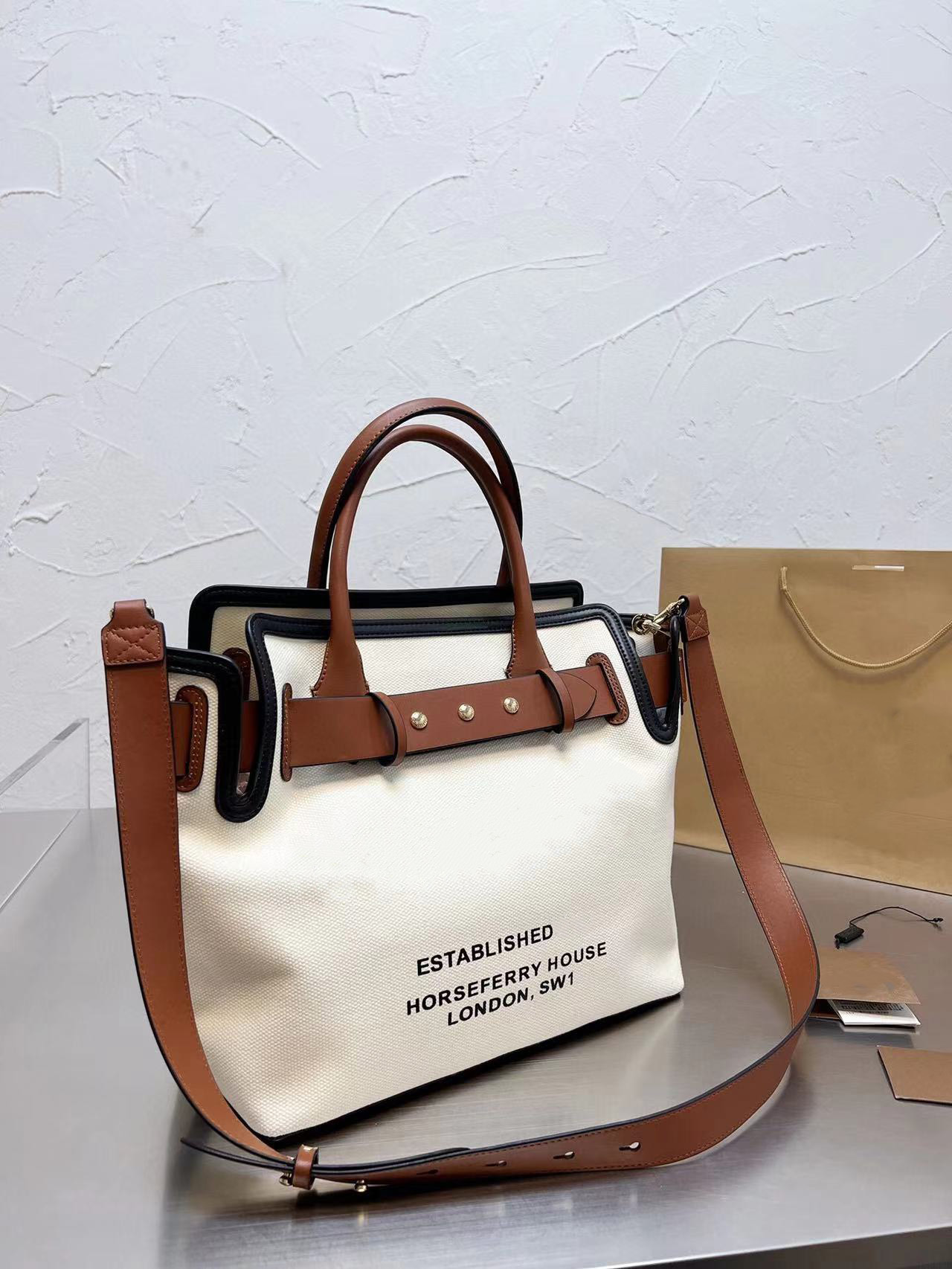 

Bags Canvas Shopping Bag Large Capacity Package Tote Bags Handbag Purse High Quality Letter White size 35cm, Clear