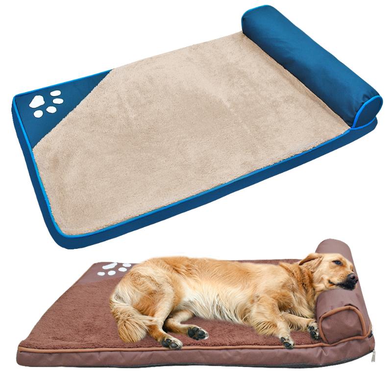 

Kennels & Pens Dog Bed For Large Dogs Pet House Sofa Mat Beds With Pillow Kennel Soft Cat Blanket Cushion Husky Labrador, Brown