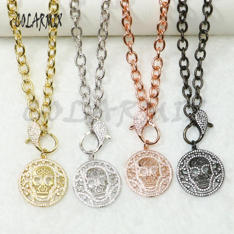 

Strands Round Skull Pendants Necklace Big Lobster Clasp Link Jewels Fashion Jewelry Accessories For Women 50550 Chains
