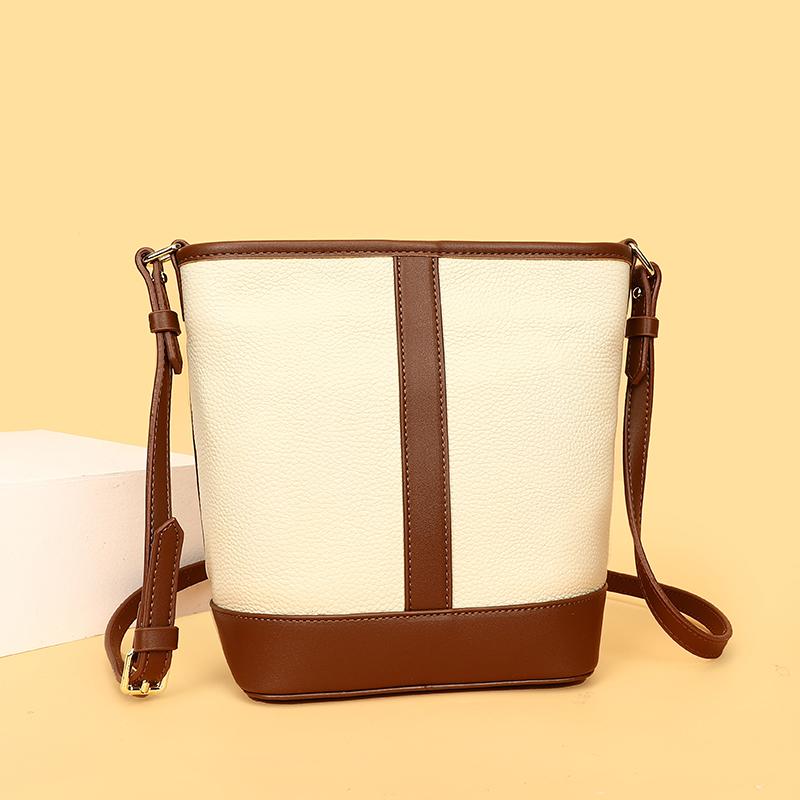 

Evening Bags Women Genuine Leather Bucket Bag High Quality Shoulder Fashion Ladies Totes Designers Female Messenger Sac