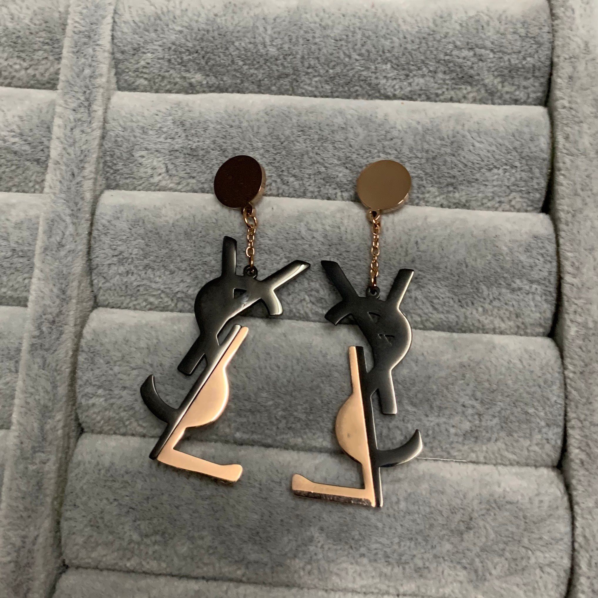 

20 design mix large letter dangle Never Fade Real 316L Stainless Steel Dangles Women Earrings Gold Silver Rose Colors Extravagant tassel Hoo