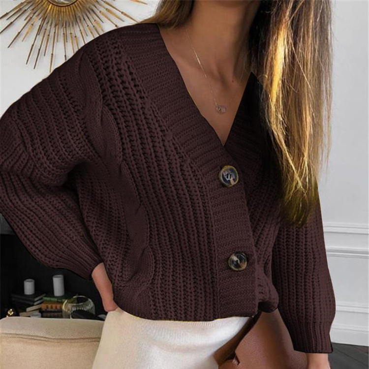 

Women's Blazers Women Short Cardigan Knitted Sweater Autumn Winter Long Sleeve V neck Jumper Casual Streetwear, 04