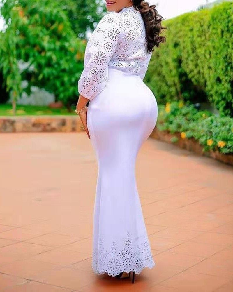 

Ethnic Clothing SHZQ African Maxi Dress For Women Dashiki Fashion Loose Long Africa Clothes Elegant Lace Dresses Spring Autumn