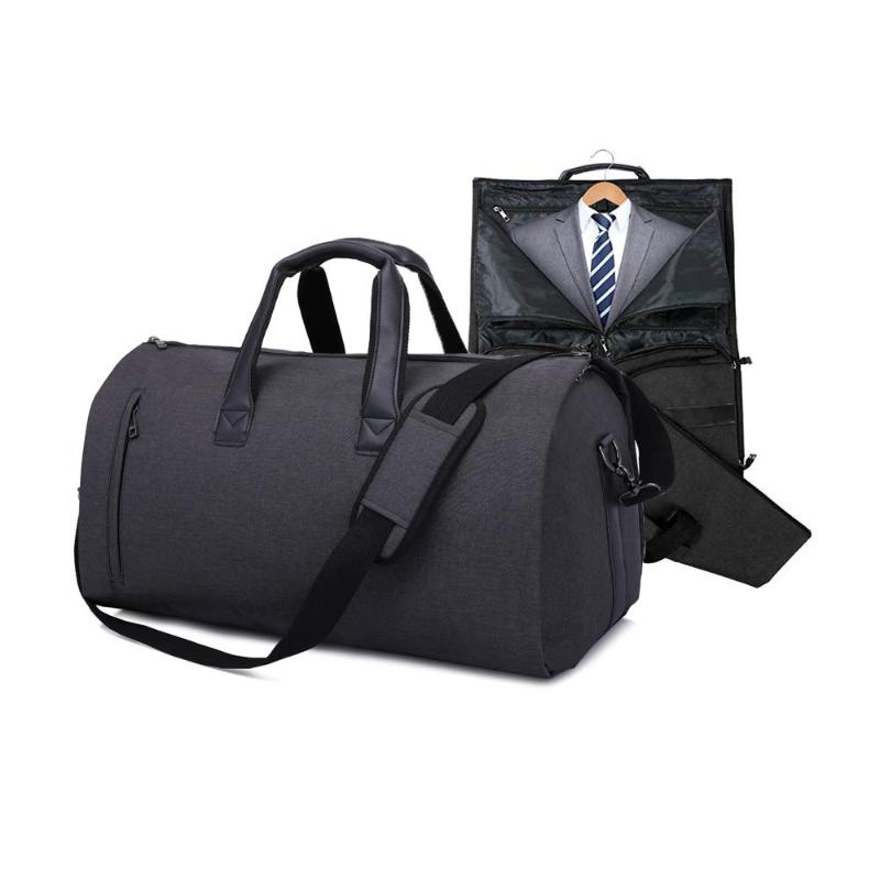 

Duffel Bags Carry On Garment Bag For Travel & Business Trips With Shoulder Strap Shoe Pouch, Gray
