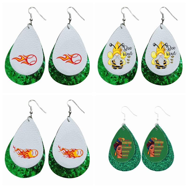 

Diy Earrings Sets Happy Easter Flowers Faux Leather Teardrop Dangle & Chandelier, Silver
