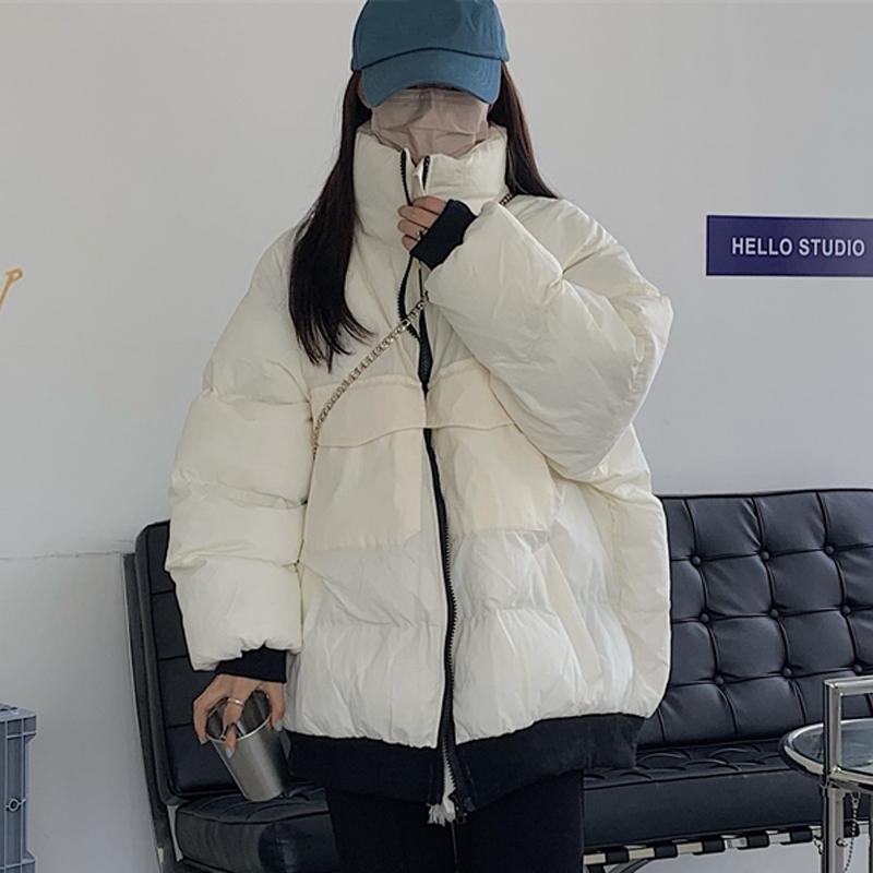 

Women's Jackets Winter Simple Elegant Warm Parkas Thick Women Long Sleeves White Bubble Coats Korean Casual Solid Brown Student Jacket 2021