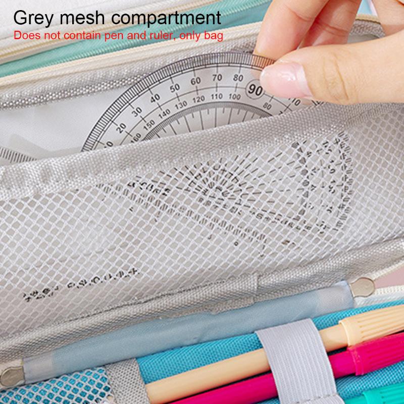 

Travel Desk Organizer With Zipper Pencil Case For Student School Office Makeup Pouch Gift Pen Holder Multipurpose Large Capacity Bags