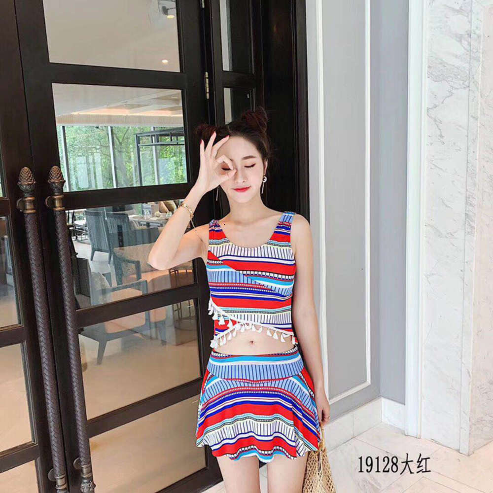 Minzu Swimsuit Women's Three Piece Super Sin Bikini Split Body Sexy Cover Belly Show Thin Conservative Hot Spring triangl swimwear-image-692545122