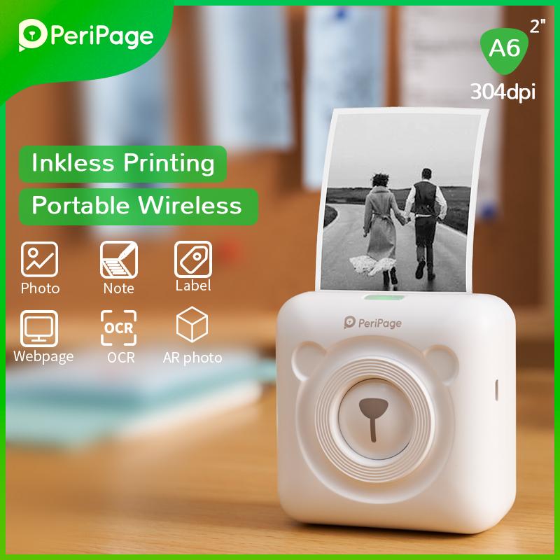

PeriPage 304dpi White Label Receipt Po Wireless Mini Portable Thermal Bluetooth Printer A6 Printers