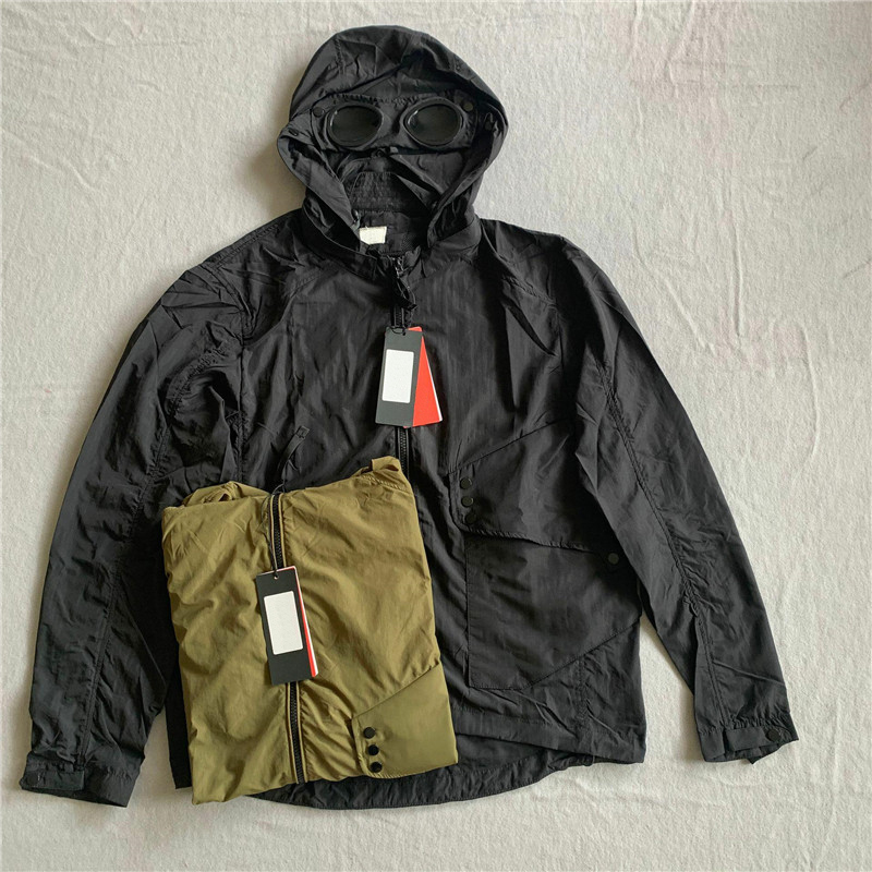 

Winter Jacket Mens Sweatshirt Hoodie Windbreaker Casual British Streetwear Goggles Hooded Outerwear Thin Men Coats Black M-2XL