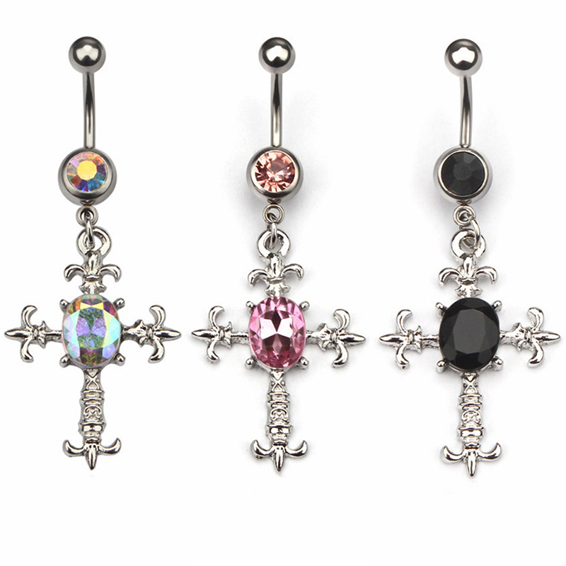 

D0522 Cross Style Belly Navel Button Ring