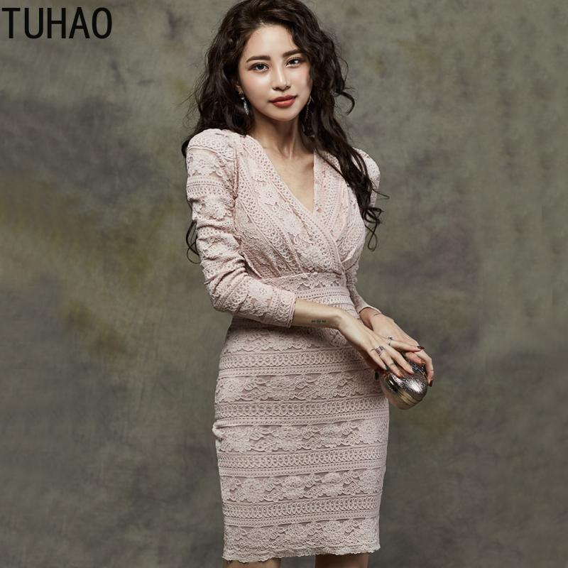 

Party Dresses For Woman Fashion Elegant Sexy Mini Dress Long Sleeve High Waist Korean Women's Lace Office Lady WM41 Casual, Black;gray