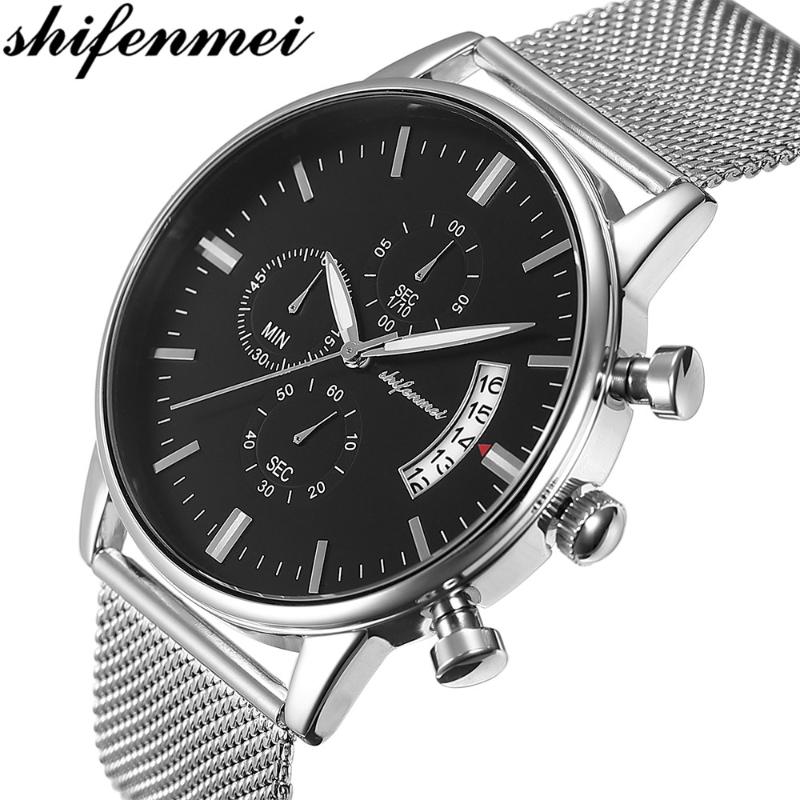 

Wristwatches Minimalist Men's Fashion Ultra Thin Watches Simple Men Business Stainless Steel Mesh Belt Quartz Watch Relogio Masculino, S1082s-2