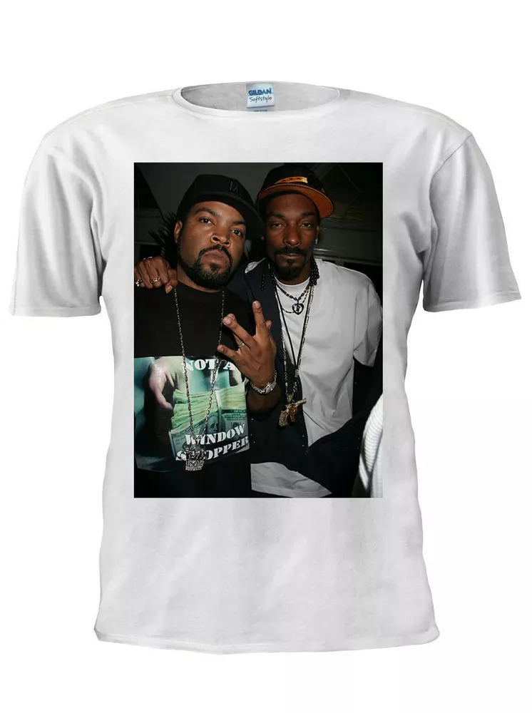 

ice cube and snoop dogg hip hop legends rap t-shirt tee trendy tshirt m698, White;black