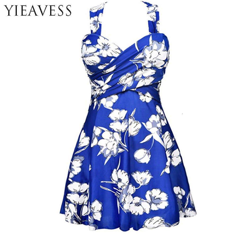 

One Piece Plus Size Swimming Suit 5XL Loose Swimsuit Women's Bikini High Waist Trunks Bather Push Up Padded Swimwear Dress, White;black
