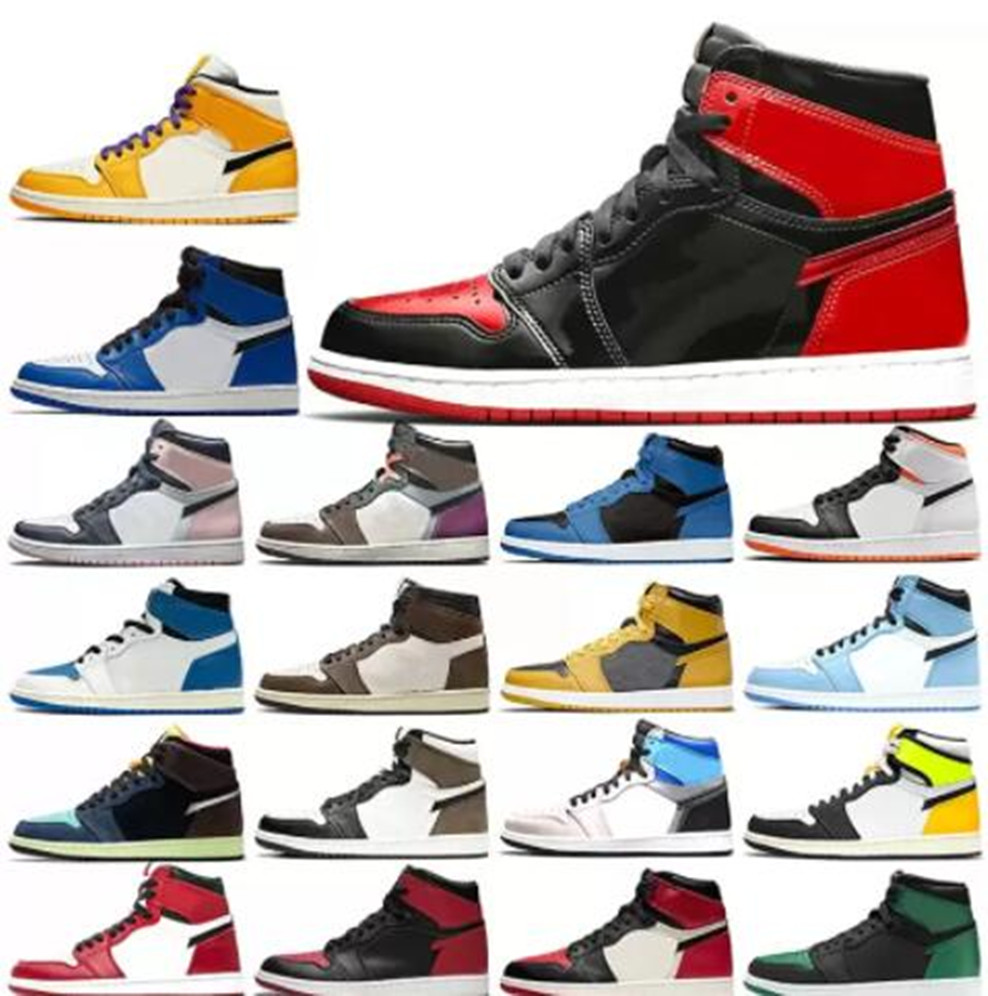 

umpman 1 1S Basketball Shoes Men Women High Sneakers aj Obsidian UNC University Blue Hyper Royal Twist Toe Dark Mocha air Chicago Jordon run, Black;brown