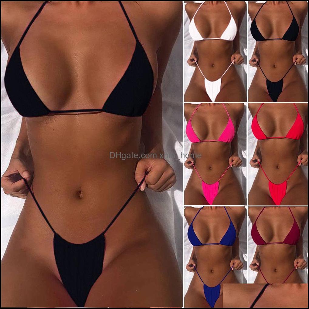 

Bikinis Swimming Equipment Sports & Outdoors2Pcs Sexy Women Summer Badmode Bikini Set Bh Triangle Pak Badpak Drop Delivery 2021 Xcjs9