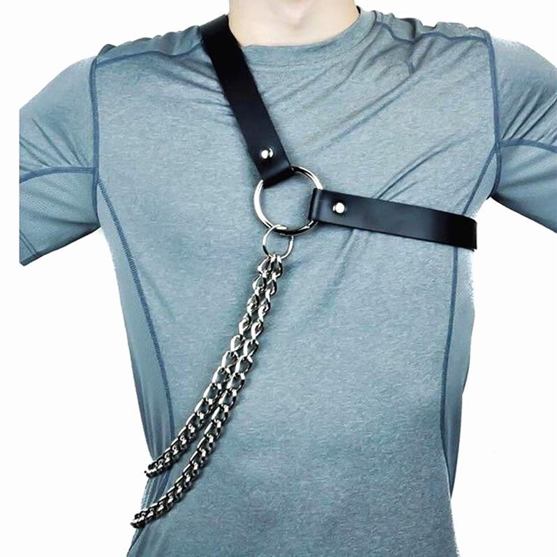 

Belts 2021 FASHION Women Man Sexy Gothic PU Leather Chain Button Goth Cosplay Punk Style Hip Hop Party Gift, Black