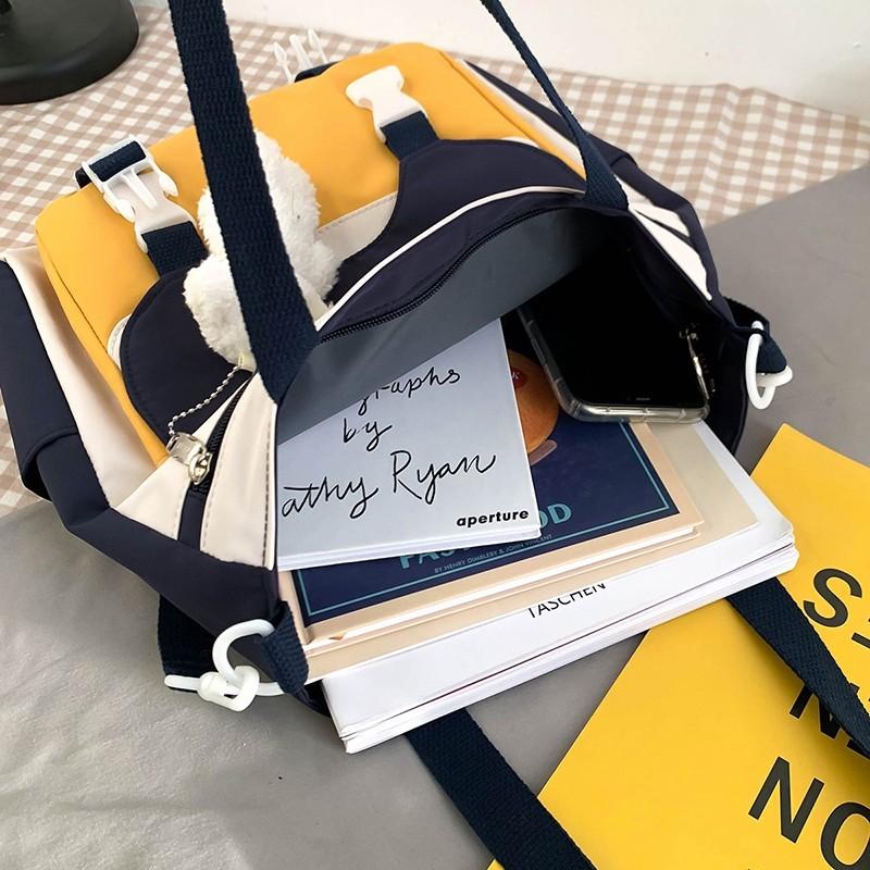 

School Bags Backpack Summer Fashion Schoolbag For Girls Contrast Color Large Capacity Women's Nylon Waterproof Messenger