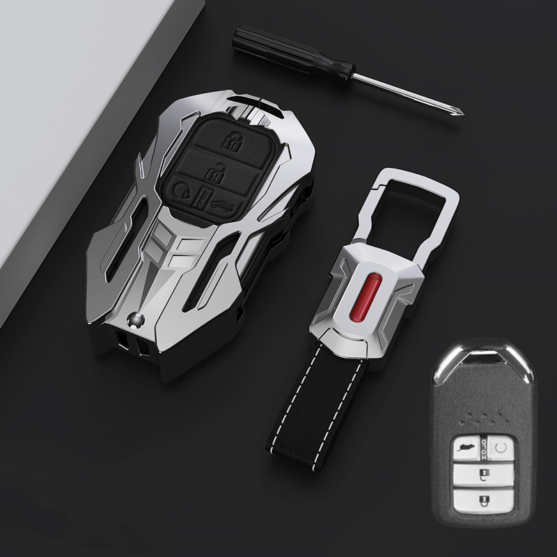 

For HONDA CRV 9th / 10th generation Civic Accord Spirior CRIDER AVANCIER Odyssey Zinc alloy leather key cover remote protection case, Black