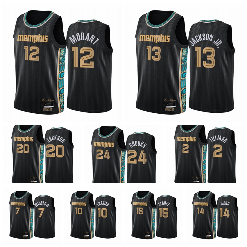 

Memphis Grizzlies Men Ja Morant Jaren Jackson Jr. Dillon Brooks 2020/21 Swingman City Basketball Jersey Black New Uniform